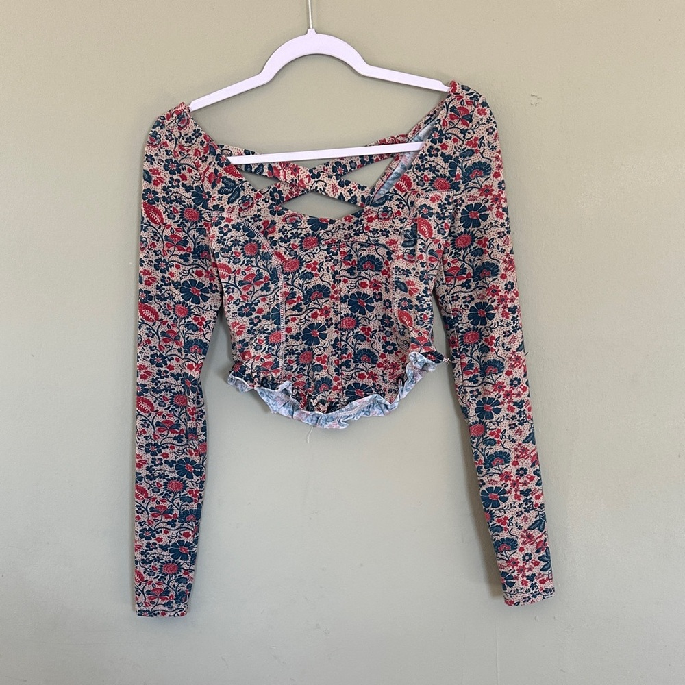 Free People Multicolor Floral Blouse